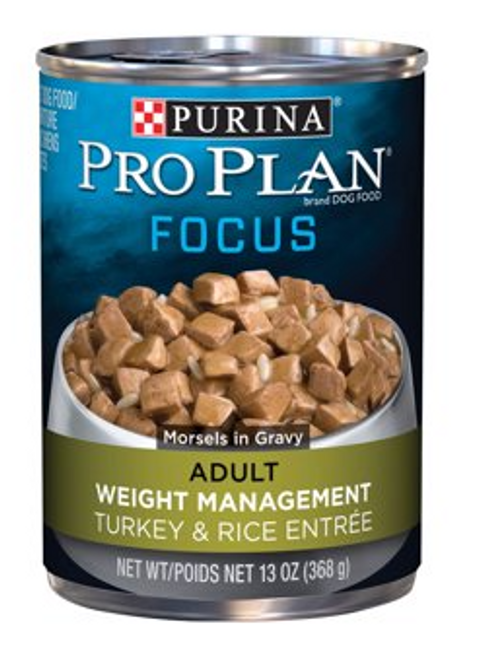 Purina Pro Plan Focus Adult Weight Management Turkey & Rice Entree Morsels In Gravy Canned Dog Food
