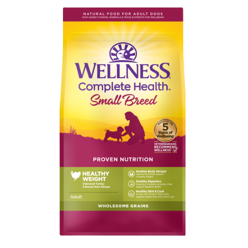 Wellness Complete Health Small Breed Adult Healthy Weight Turkey & Brown Rice Recipe Dry Dog Food 12 lb