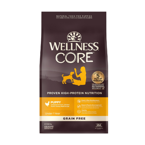 Wellness Core Puppy Deboned Chicken, Chicken Meal, & Turkey Meal Recipe Grain-Free Dry Dog Food 12 lb