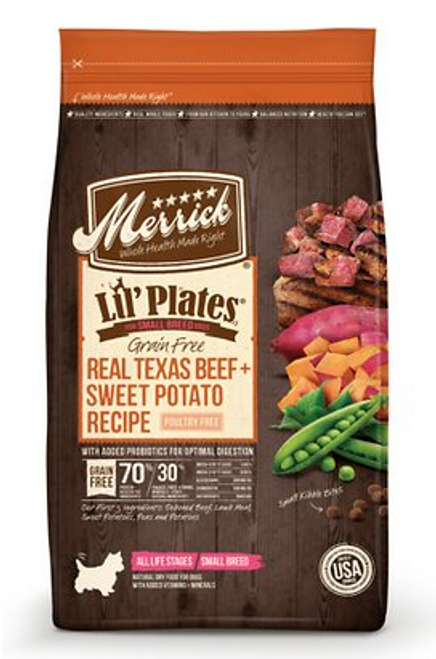 Merrick Lil' Plates Small Breed Adult Grain-Free Real Texas Beef & Sweet Potato Recipe Dry Dog Food