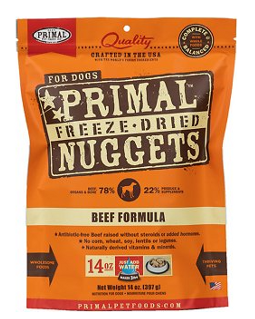 Primal Beef Formula Nuggets Grain-Free Freeze-Dried Dog Food