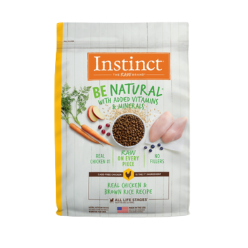 Instinct Be Natural Real Chicken & Brown Rice Recipe Freeze-Dried Raw Coated All Life Stage Dry Dog Food