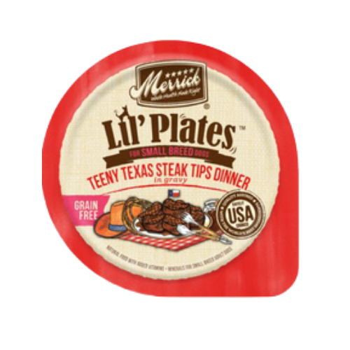 Merrick Lil' Plates Small Breed Teeny Texas Steak Tips Dinner Grain-Free Wet Dog Food