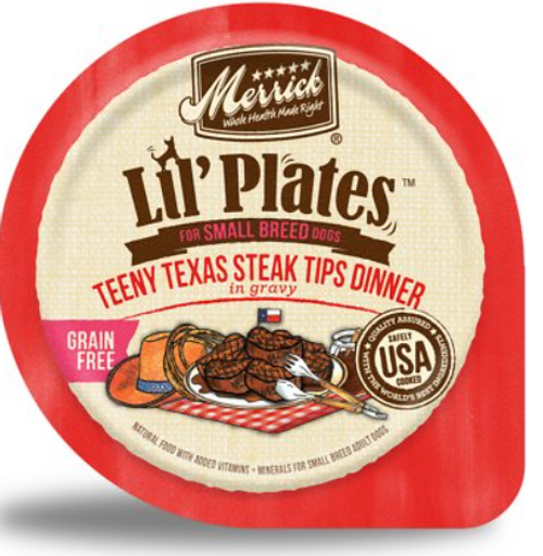 Merrick Lil' Plates Small Breed Teeny Texas Steak Tips Dinner Grain-Free Wet Dog Food