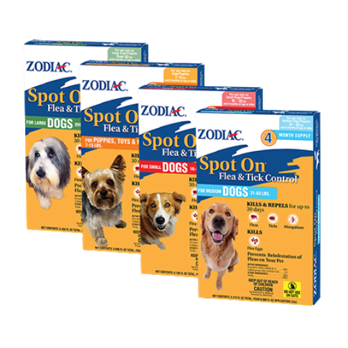 Zodiac Spot On Flea & Tick Control for Dogs and Puppies, 4 pk