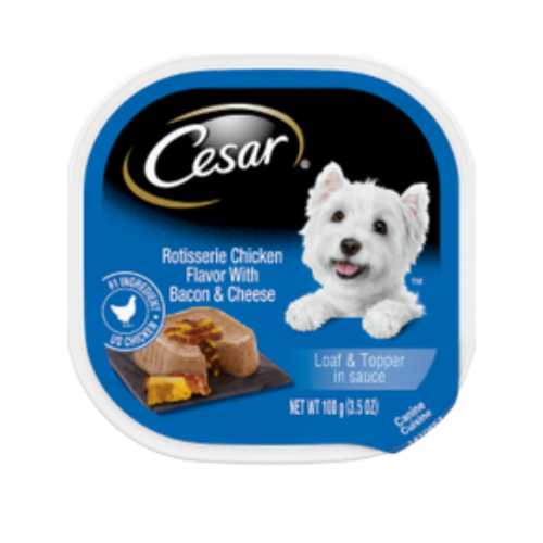 Cesar Savory Delights Rotisserie Chicken W Bacon & Cheese Moist Dog Food