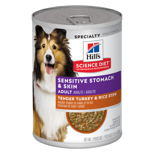 Hill's Science Diet Adult Sensitive Stomach & Skin Tender Turkey & Rice Stew Canned Dog Food