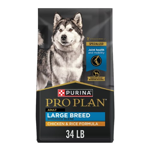 Purina Pro Plan Adult Large Breed Shredded Blend Chicken & Rice Formula Dry Dog Food 34 lb