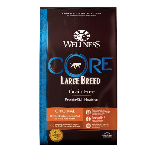 Wellness Core Large Breed Original Deboned Chicken, Chicken Meal, & Turkey Meal Recipe Grain-Free Dry Dog Food 24 lb