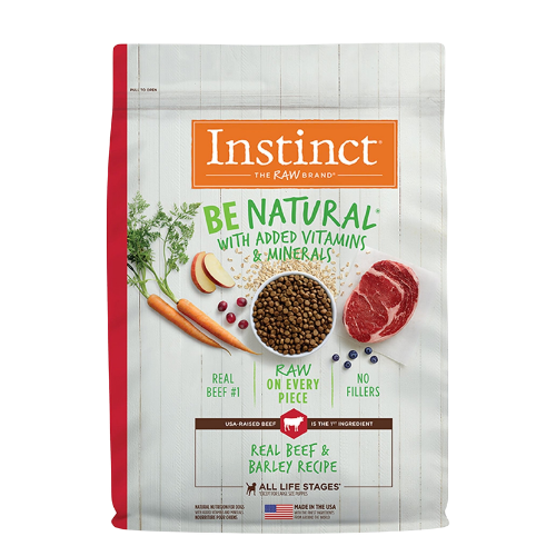 Instinct Be Natural Real Beef & Barley Recipe Freeze-Dried Raw Coated All Life Stage Dry Dog Food