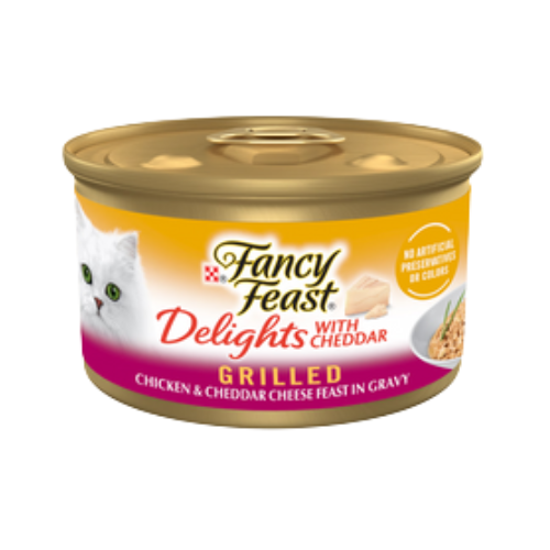 Fancy Feast Delights With Cheddar Grilled Chicken & Cheddar Cheese Feast In Gravy Canned Cat Food