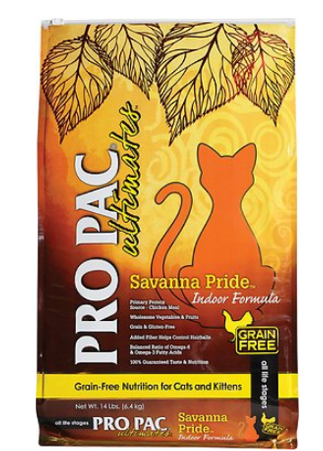Pro Pac Ultimates Savanna Pride Indoor Formula Grain-Free Dry Cat Food