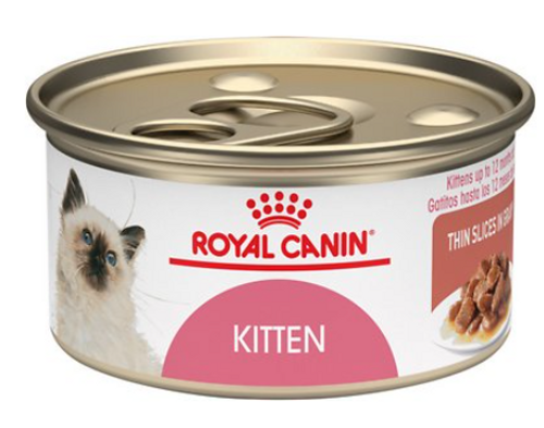 Royal Canin Kitten Feline Health Nutrition Thin Slices In Gravy Canned Cat Food