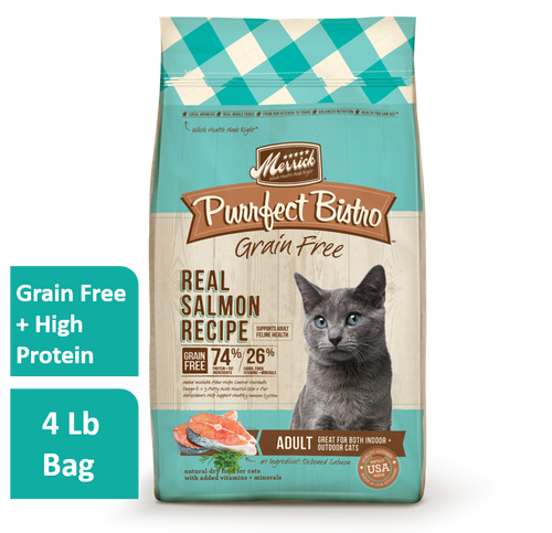 Merrick Purrfect Bistro Real Salmon & Sweet Potato Recipe Grain-Free Dry Cat Food 4 lb