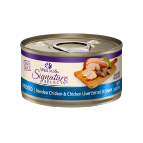 Wellness Core Signature Selects Shredded Bonesless Chicken & Chicken Liver Entree In Sauce Grain-Free Canned Cat Food