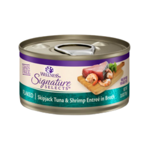 Wellness Core Signature Selects Flaked Skipjack Tuna & Shrimp Entree In Broth Grain-Free Canned Cat Food