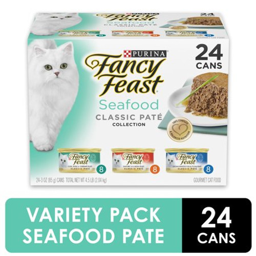 Fancy Feast Classic Pate Seafood Variety Pack Canned Cat Food 24 ct