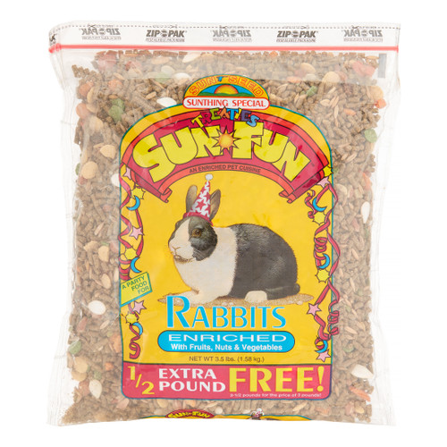 Sunseed Sun Fun Rabbit Formula Pellet Food 3.5 lb