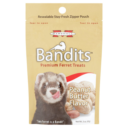 Marshall Bandits Premium Ferret Peanut Butter Flavor Treats 3 oz
