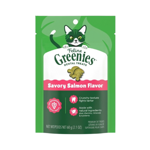 Greenies Feline Dental Treats Savory Salmon Flavor Cat Treats