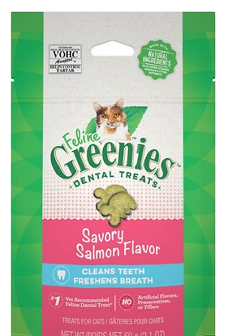 Greenies Feline Dental Treats Savory Salmon Flavor For Cats