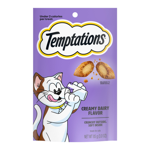 Whiskas Temptations Classic Crunchy and Soft Cat Treats Creamy Dairy Flavor
