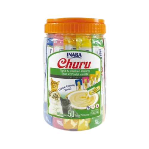 Inaba Ciao Churu Tuna & Chicken Puree Variety Cat Treats 50 pk