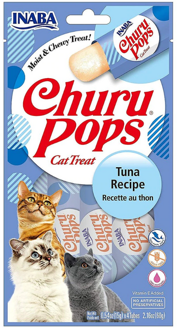 Inaba Ciao Churu Pops Tuna Recipe Cat Treat 4 pk