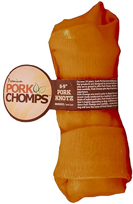 Scott Pet Pork Chomps Roasted Pork Knotz Dog Bone 9 in