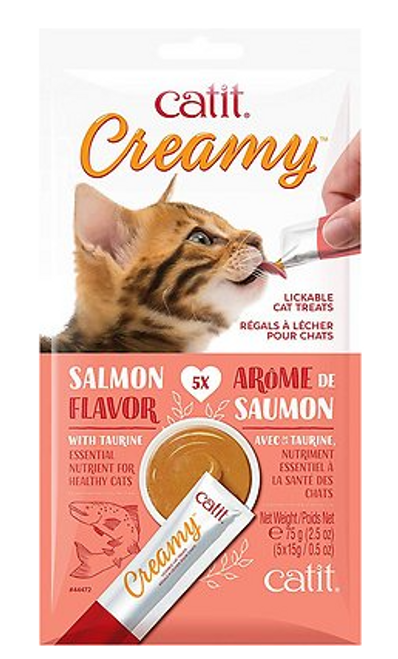 Catit Creamy Salmon Flavor Lickable Cat Treats 5 pk