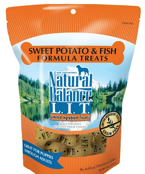 Natural Balance L.I.T. Limited Ingredient Treats Sweet Potato & Fish Formula For Dogs 14 oz