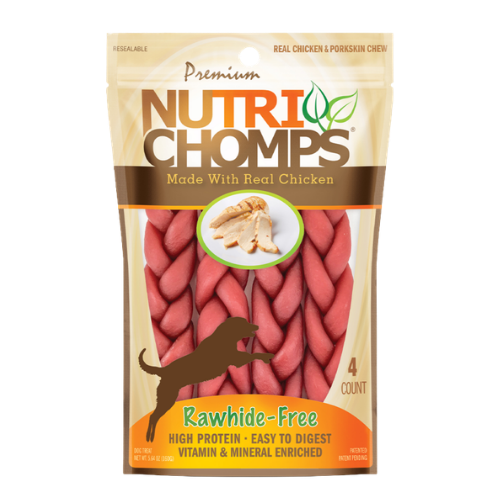 Scott Pet Premium Nutri Chomps Chicken Flavor Braid Dog Treats 4 ct