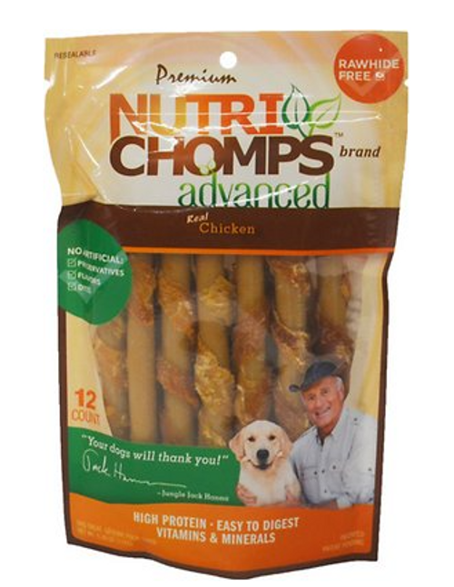 Scott Pet Nutri Chomps Advanced Real Chicken Twists With Wrap Dog Treats 12 ct
