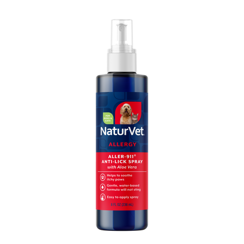 Naturvet Aller-911 Allergy Aid Anti-Lick Paw Spray for Dogs & Cats 8 oz