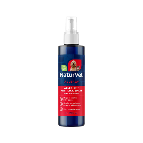 Naturvet Aller-911 Allergy Aid Anti-Lick Paw Spray for Dogs & Cats 8 oz