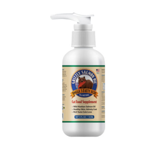 Grizzly Pet Products Salmon Oil Cat Food Supplement 4 oz