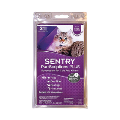 Sentry Purrscriptions Plus Topical Cat Flea & Tick Preventative 3 ct