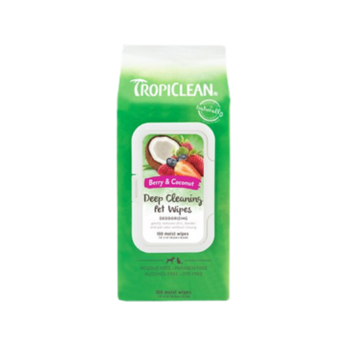 Tropiclean Deodorizing Hypo Allergenic Fragrance Free Dog & Cat Wipes 100 ct