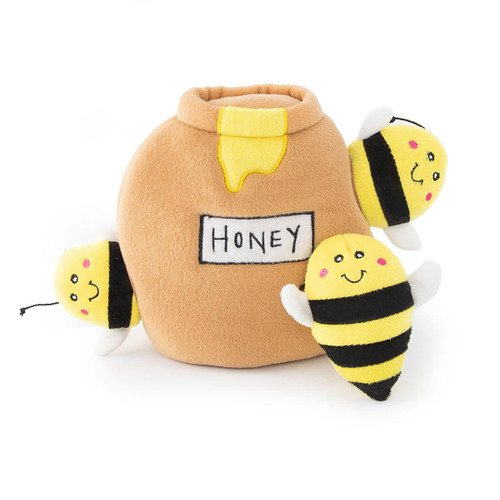 Zippy Paws Bees In Honey Pot Burrow Dog Toy 