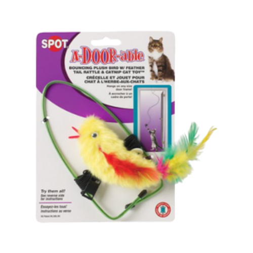 Spot Ethical Pet A-Door-Able Bouncing Feather Bird Cat Toy 