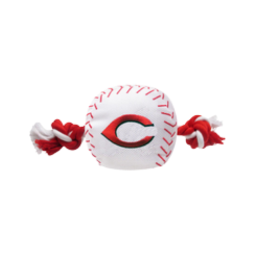 Pets First Cincinnati Reds Nylon Baseball Rope Tug Dog Toy 