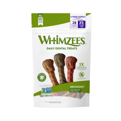 Whimzees Brushzees Extra Small Dental Dog Treats