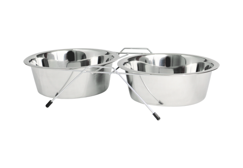 Incredipet Everyday Value Stainless Steel Double Diner Pet Bowls