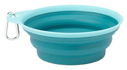 Petrageous Designs Collapsible Travel Pet Bowl, Aqua 1 cup