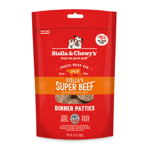 Stella & Chewy's Raw Super Beef Dinner Patties Grain-Free Freeze-Dried Dog Food