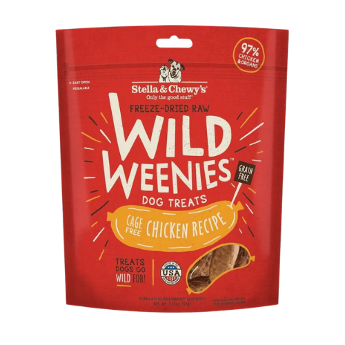 Stella & Chewy's Wild Weenies Raw Freeze-Dried Chicken Recipe Dog Treats 3.25 oz