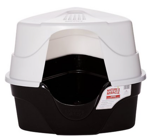 Nature's Miracle Hooded Corner Cat Litter Box 