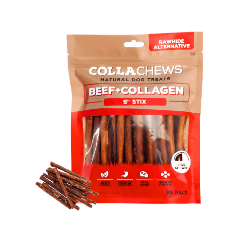 Collachews 5" Collagen Beef Flavored Sticks 25 pk