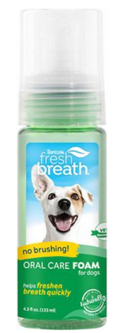 Tropiclean Fresh Breath Mint Foam for Dogs, 4.5 oz