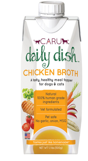 Caru Daily Dish Chicken Broth Human-Grade Dog/Cat Wet Food Topper 1.1 lb